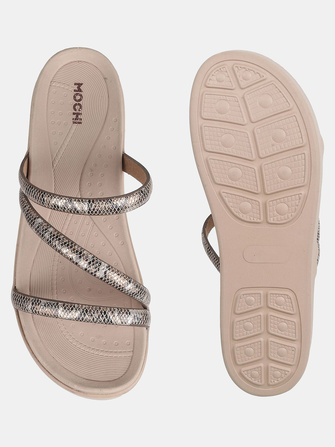 Image of MOCHI PrintedOpenToeFlatform Women Wedges