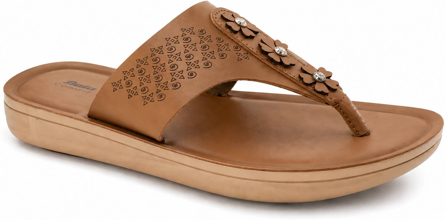 Bata Women Flats Sandal (Tan , 3)