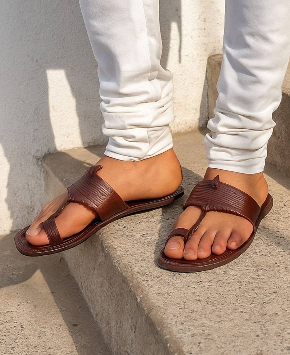 Kolhapuri Men Sandals Brown - Image 2