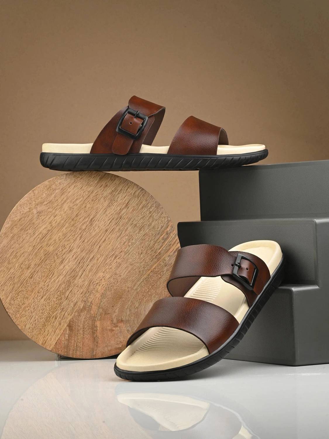 BIZORA Men Premium Buckle Strap Sandals - Image 1