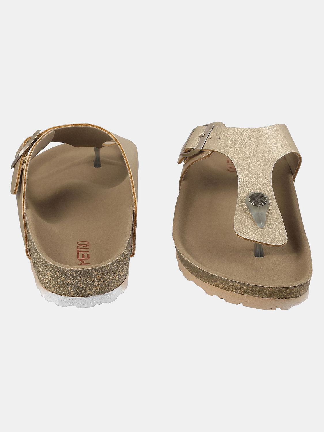 Image of METRO SyntheticOpenToeT-Strap Women Flats