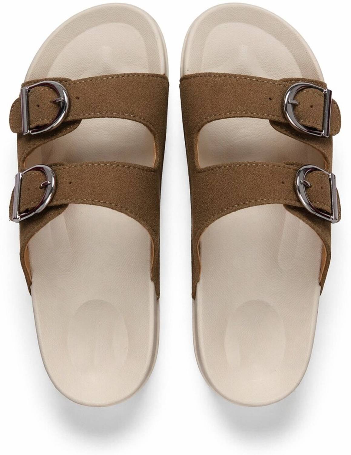 HELEEY Women Casual Sandal (Brown , 6)
