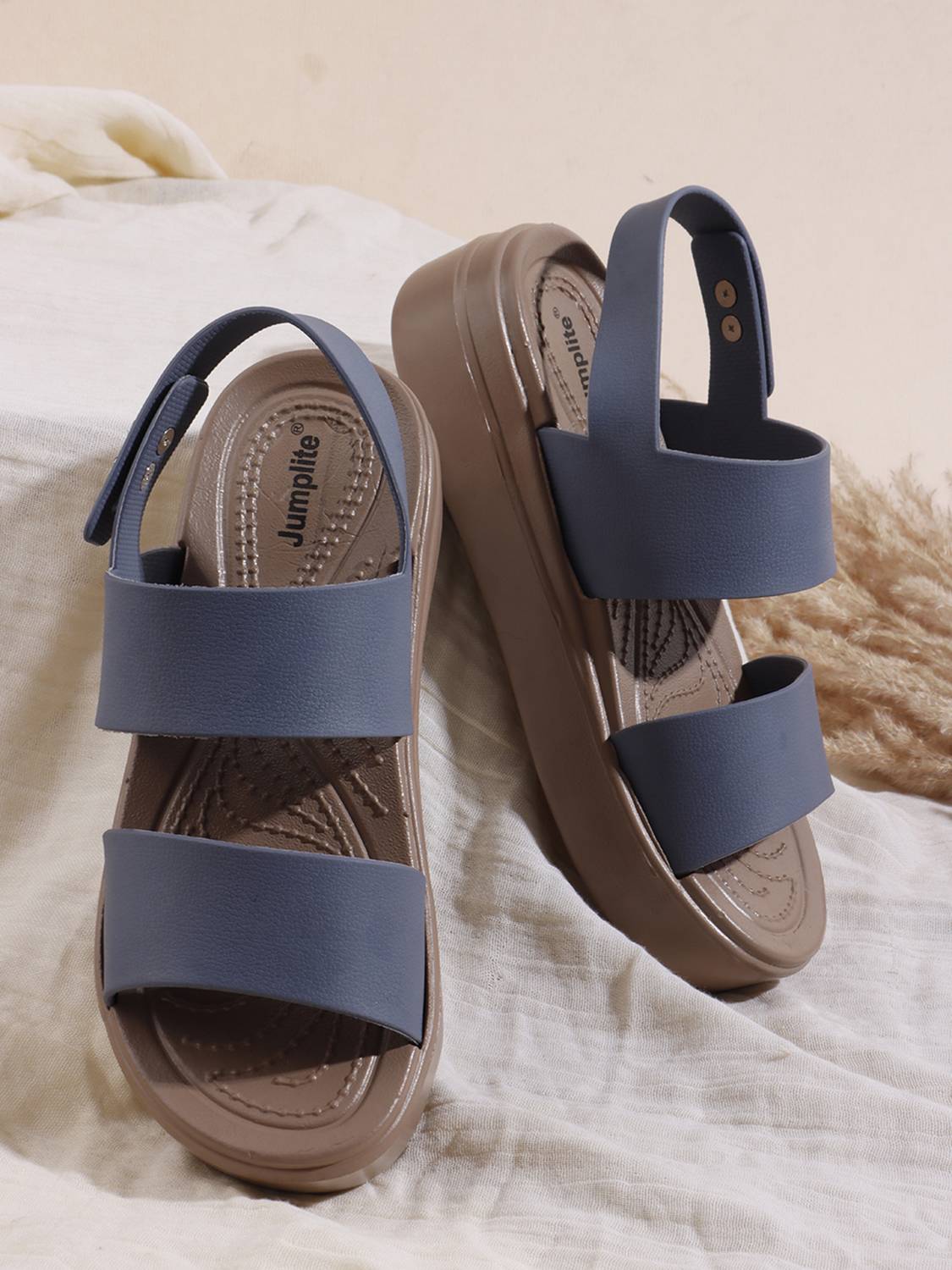 JUMPLITE Women Blue Flats - Image 1