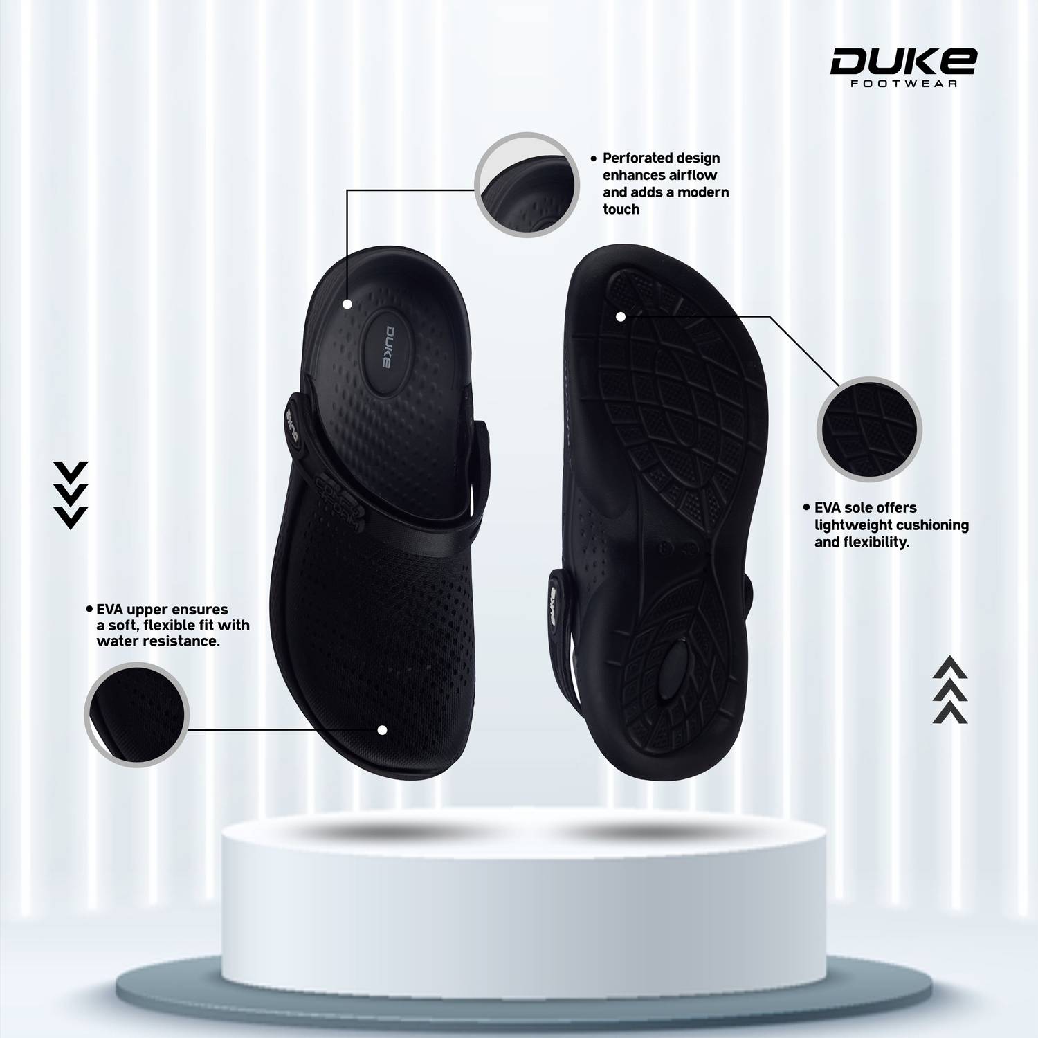 DUKE Men Black Sandals - Image 2