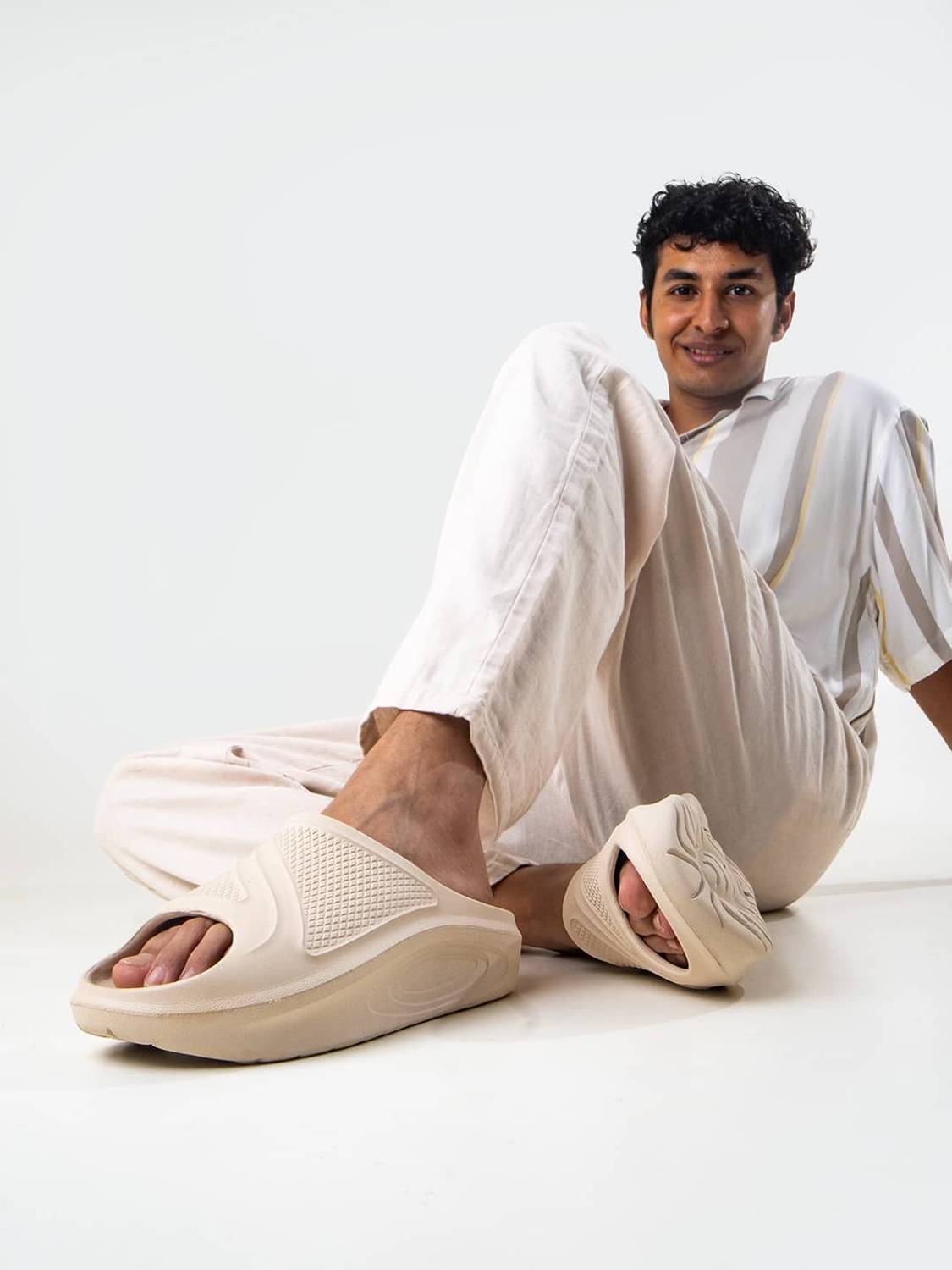 bacca bucci Men Beige Slides - Image 4