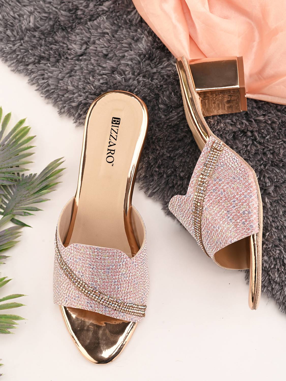 Bizzaro BZ215 Lightweight Soft Cushion Comfort Easy Solid Slip-OnBlock Heel Party Women Heels