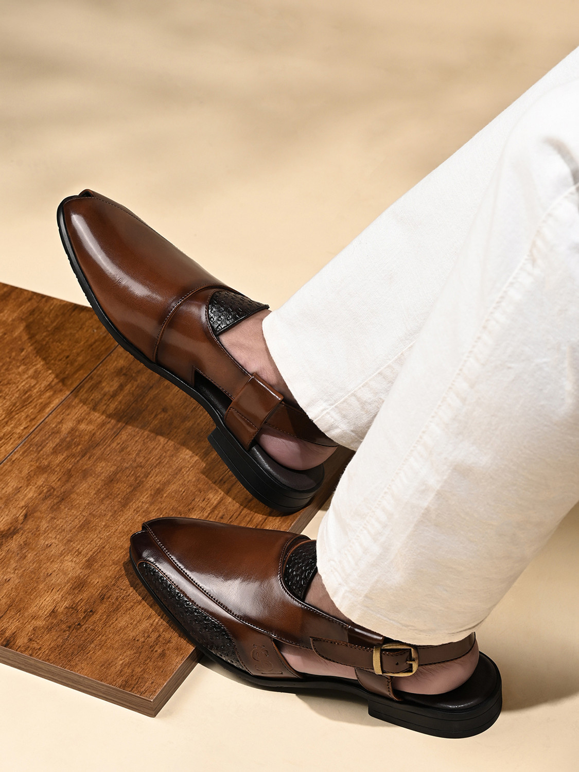 Image of LOUIS STITCH Russet Tan Comfortable, Durable and Stylish Ethnic Roman Sandals Men Sandals