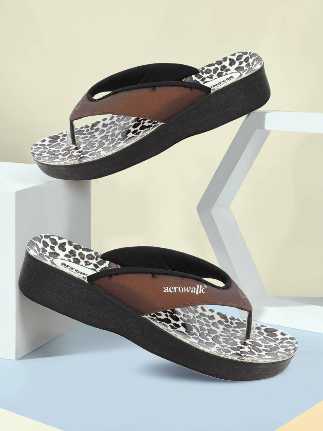 AEROWALK Women Wedges Sandal (Copper , 8)