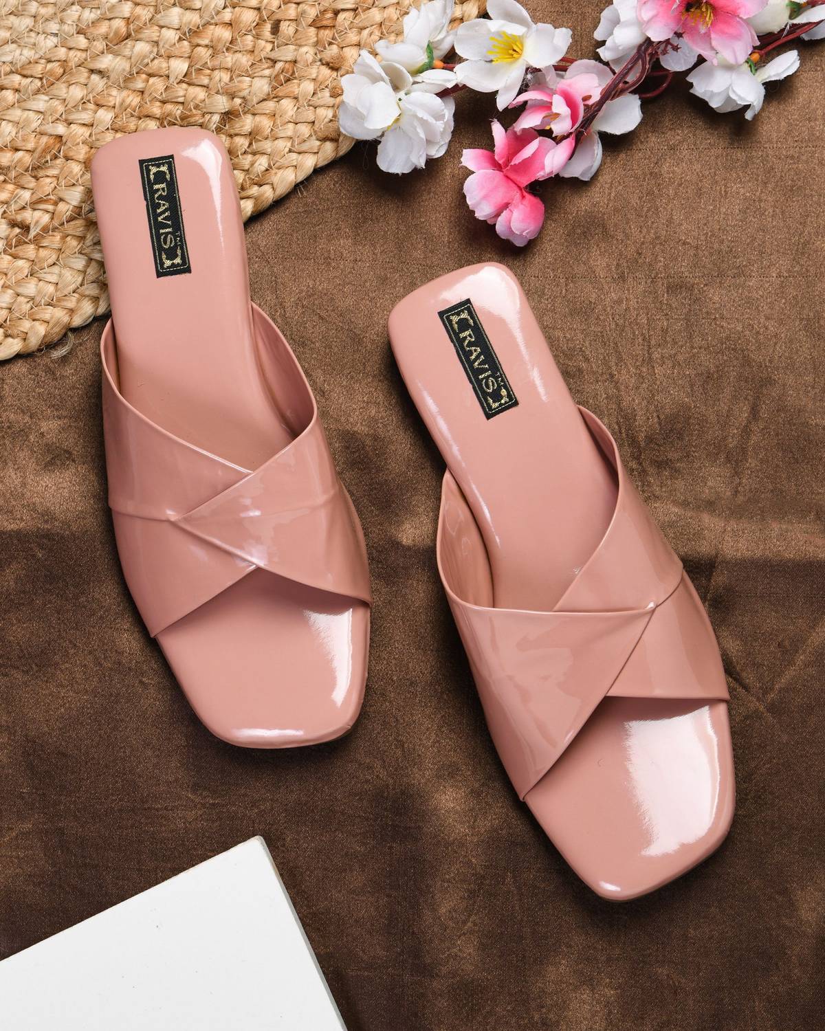 RAVIS Women Flats Sandal (Pink , 8)