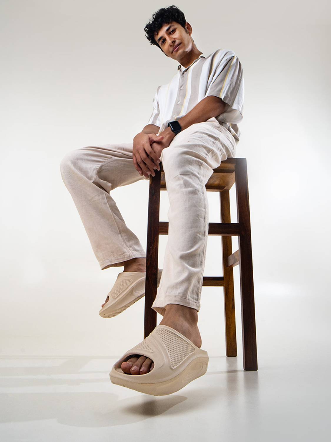 bacca bucci Men Beige Slides - Image 3