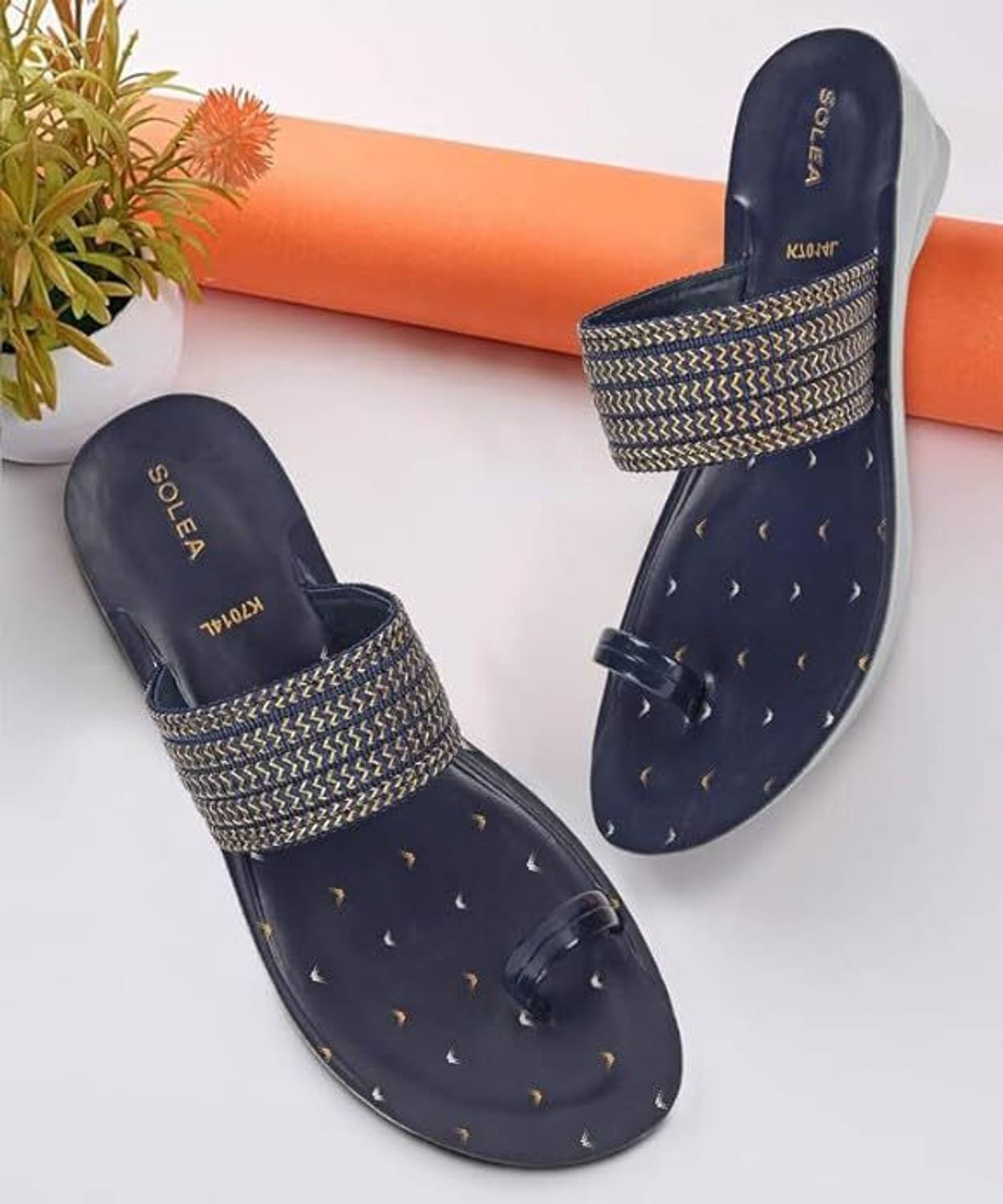 Paragon Women PUK7014L Women's Slip On Flat Blue Sandals Durable