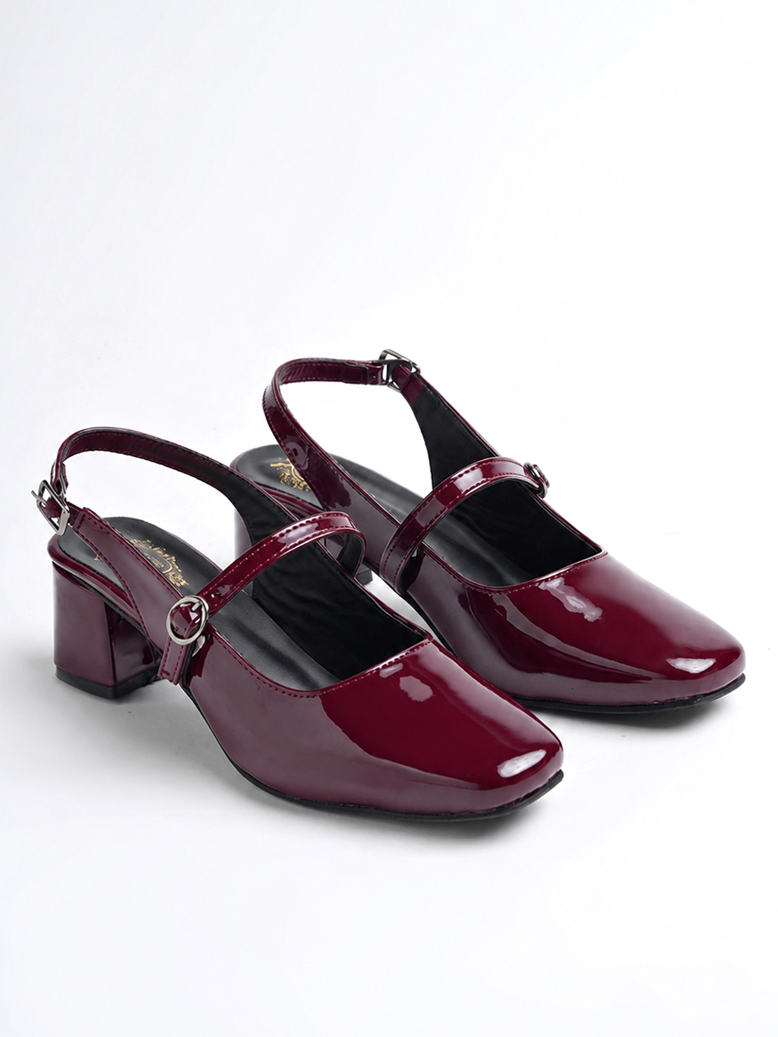Image of SHOETOPIA Women Heels Sandal (Burgundy, 8)