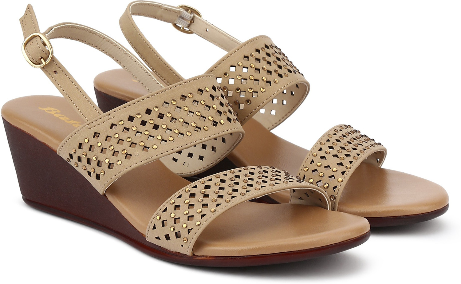 Image of Bata Women Wedges Sandal (Beige, 4)