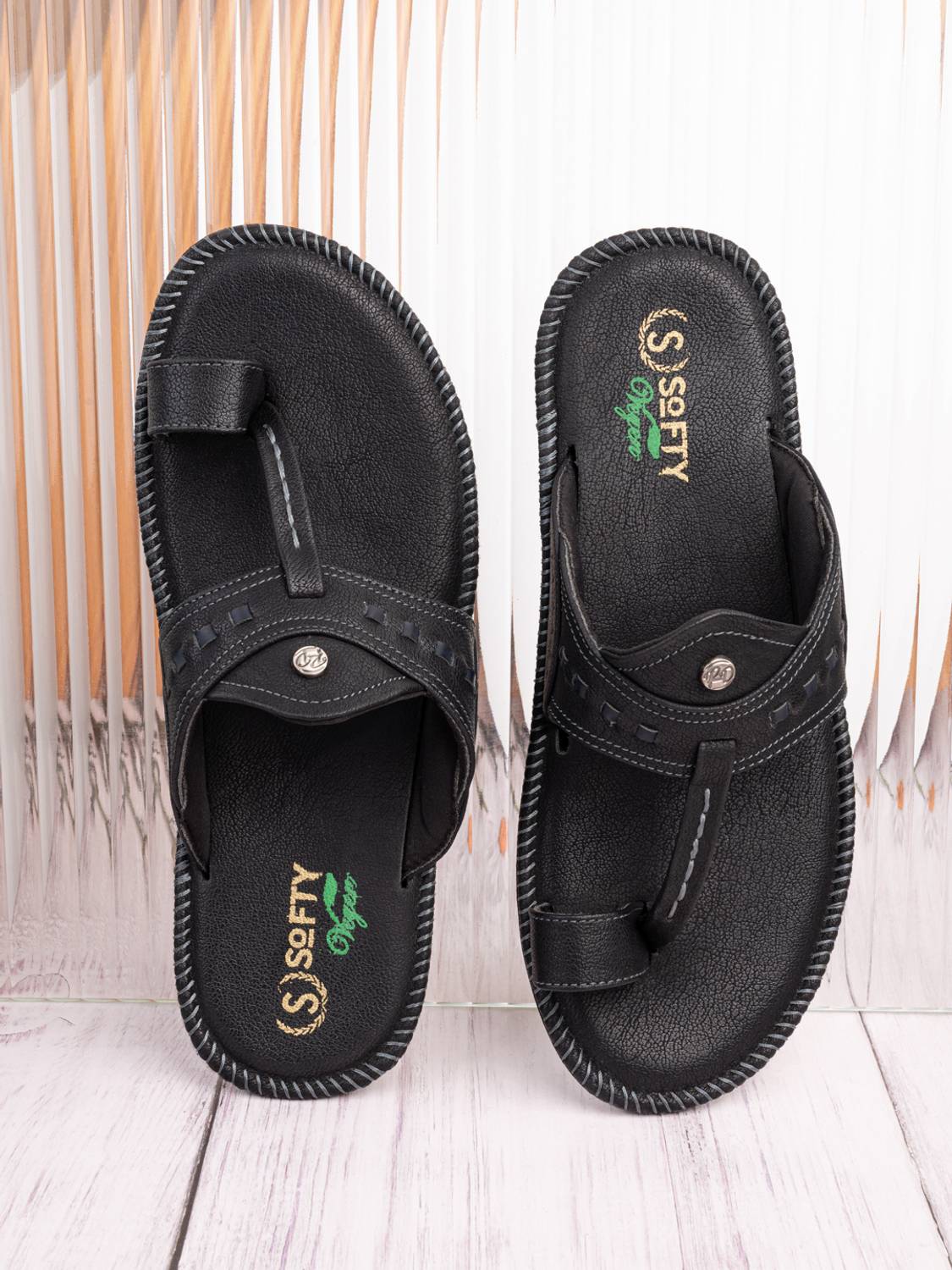 Softy Vegen Men Black Sandals - Image 5