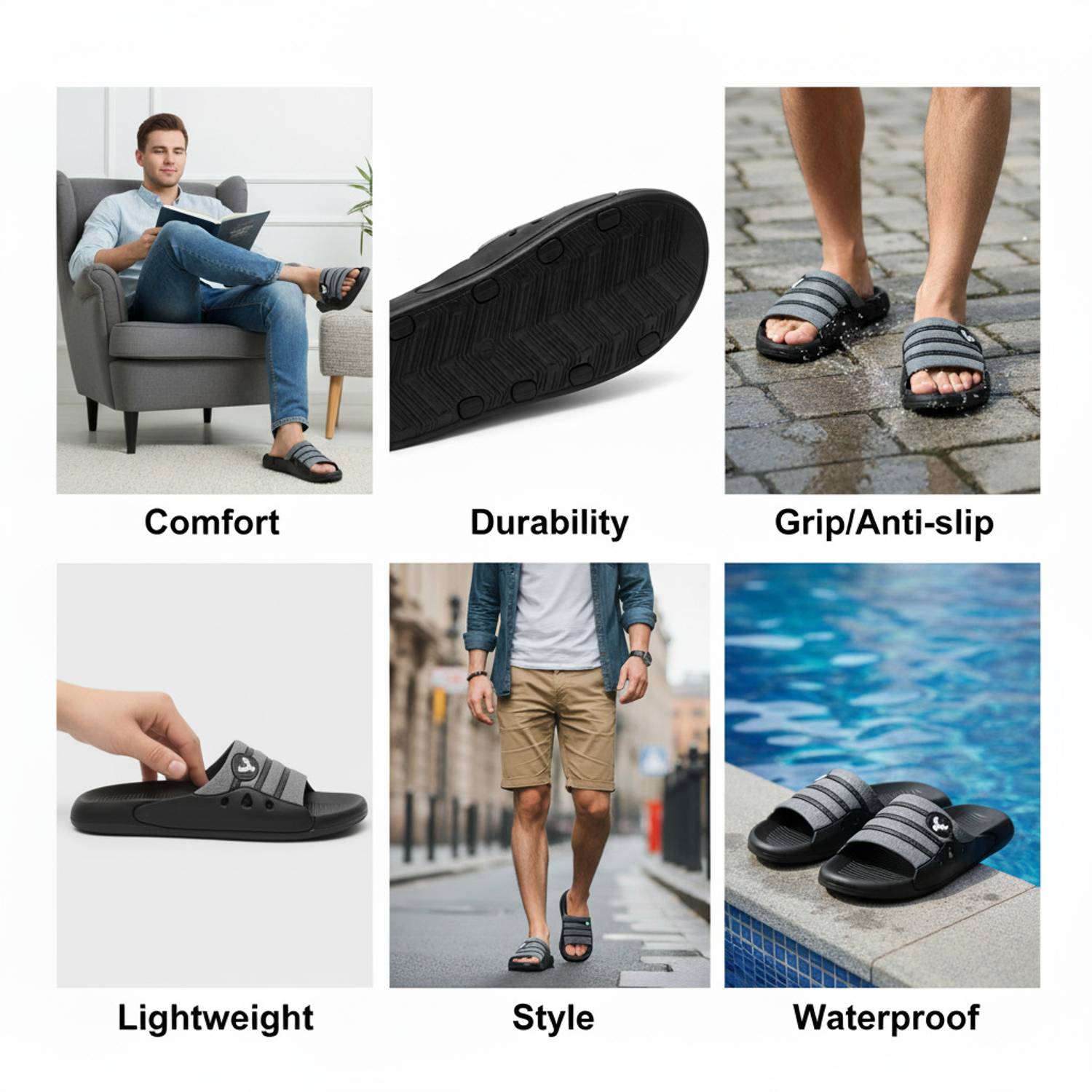OMIKA Men Slides Gray - Image 2