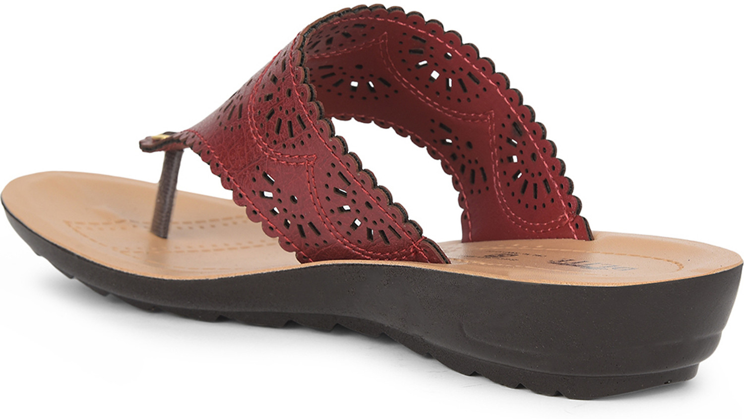 Image of Bata Women Flats Sandal (Maroon, 6)