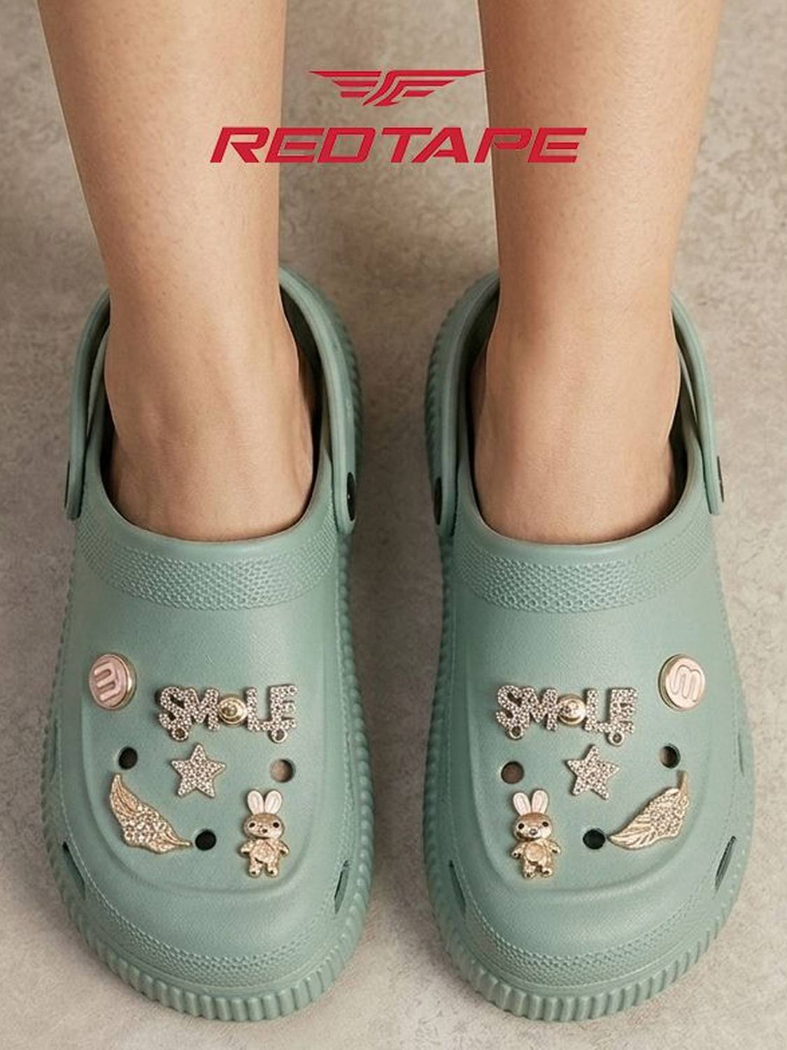 REDTAPE Women Clogs Sandal (Green , 7)