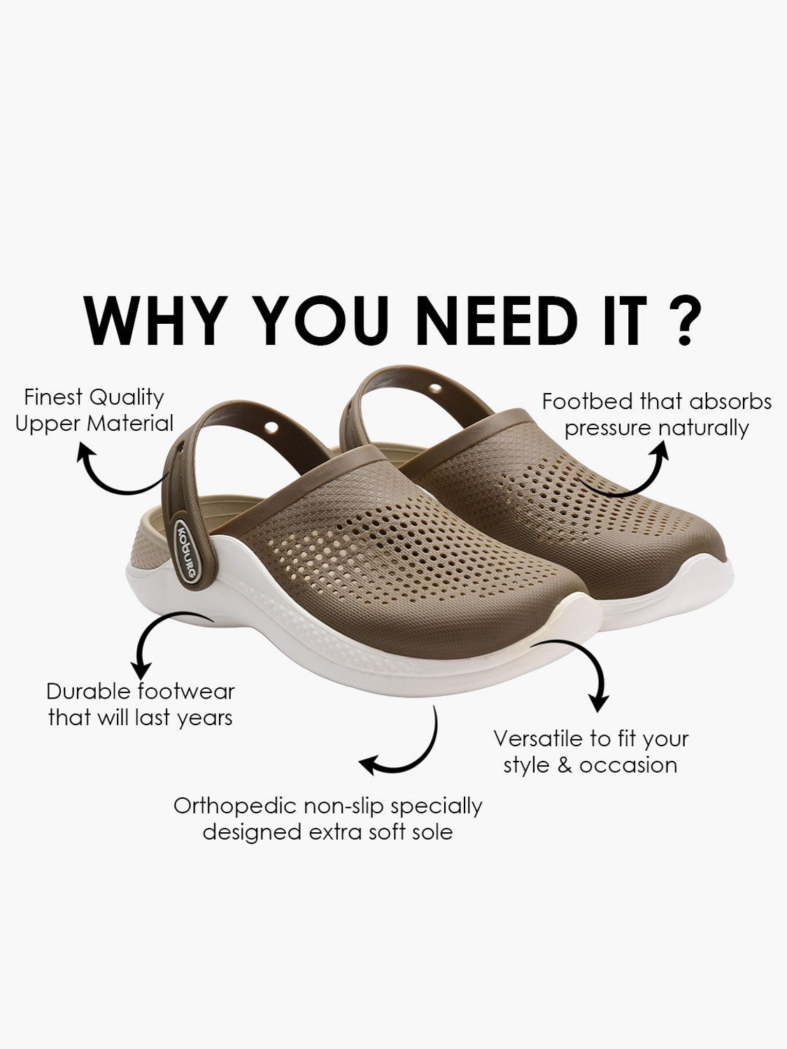 Image of Koburg Aerosoft Extra Soft |Comfortable|Lightweight|Antiskid|EVA Sole KF-184 Men Clogs