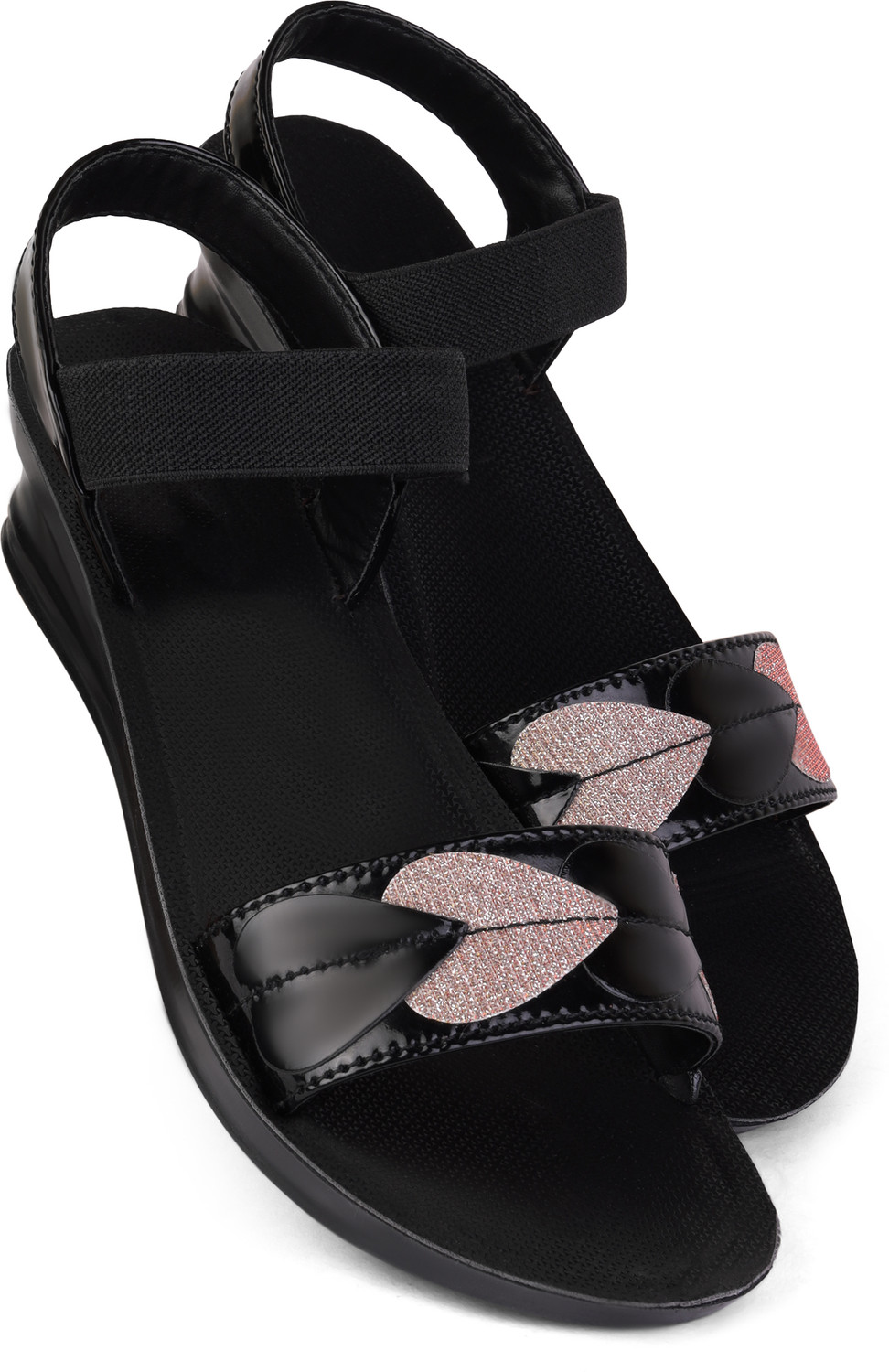 Image of Pennen Women Ethnic sandal Sports Sandal (Black, 5)