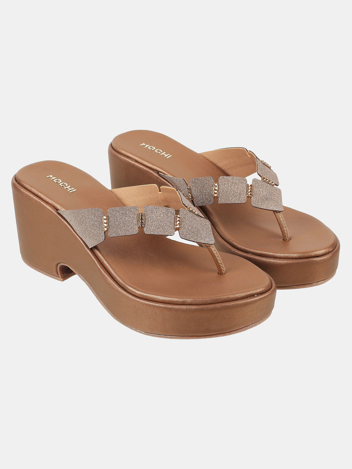 Image of MOCHI EmbellishedOpenToe Women Wedges