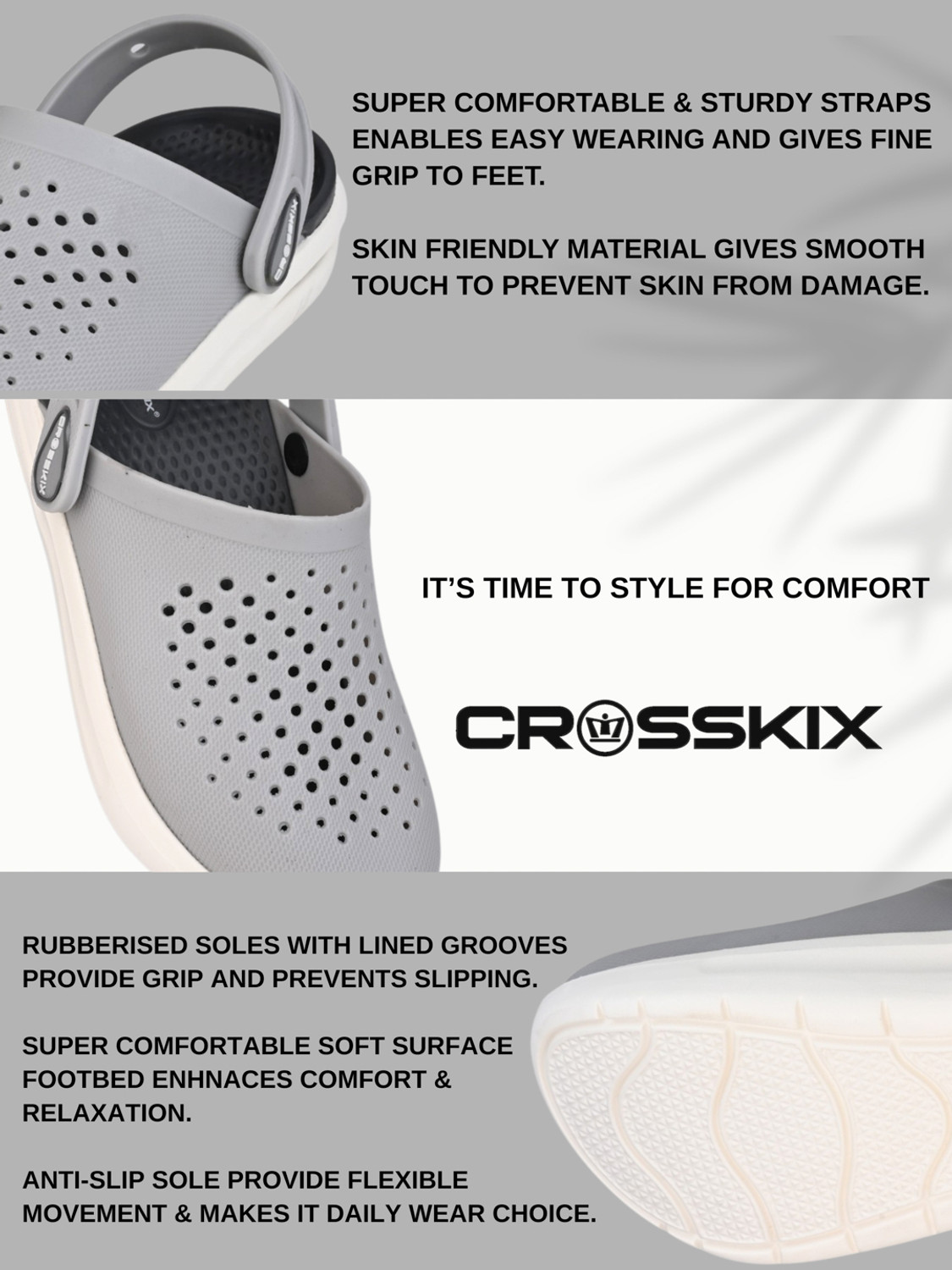 Image of Crosskix AeroComfort 2.0 Men's Lightweight Sport Clogs,Breathable EVA with Arch Support Men Clogs