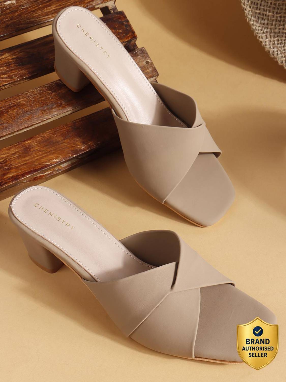 CHEMISTRY Women Brown Heels - Image 1
