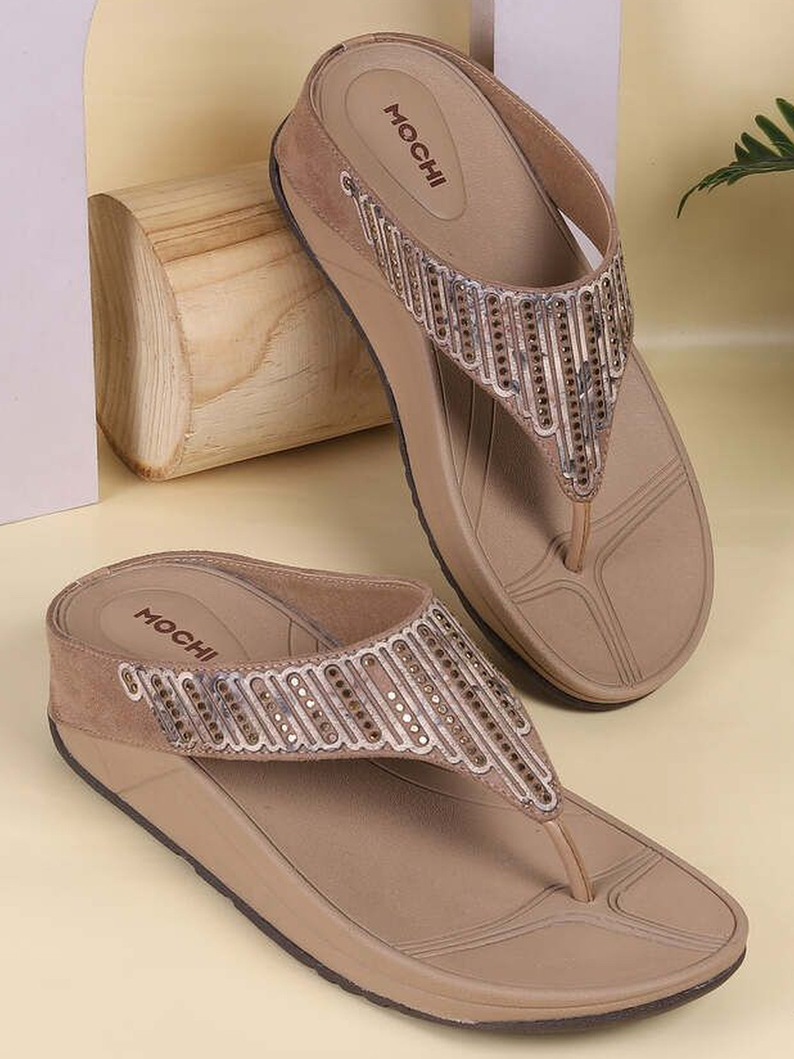 Image of MOCHI EmbellishedOpenToeComfort Women Heels