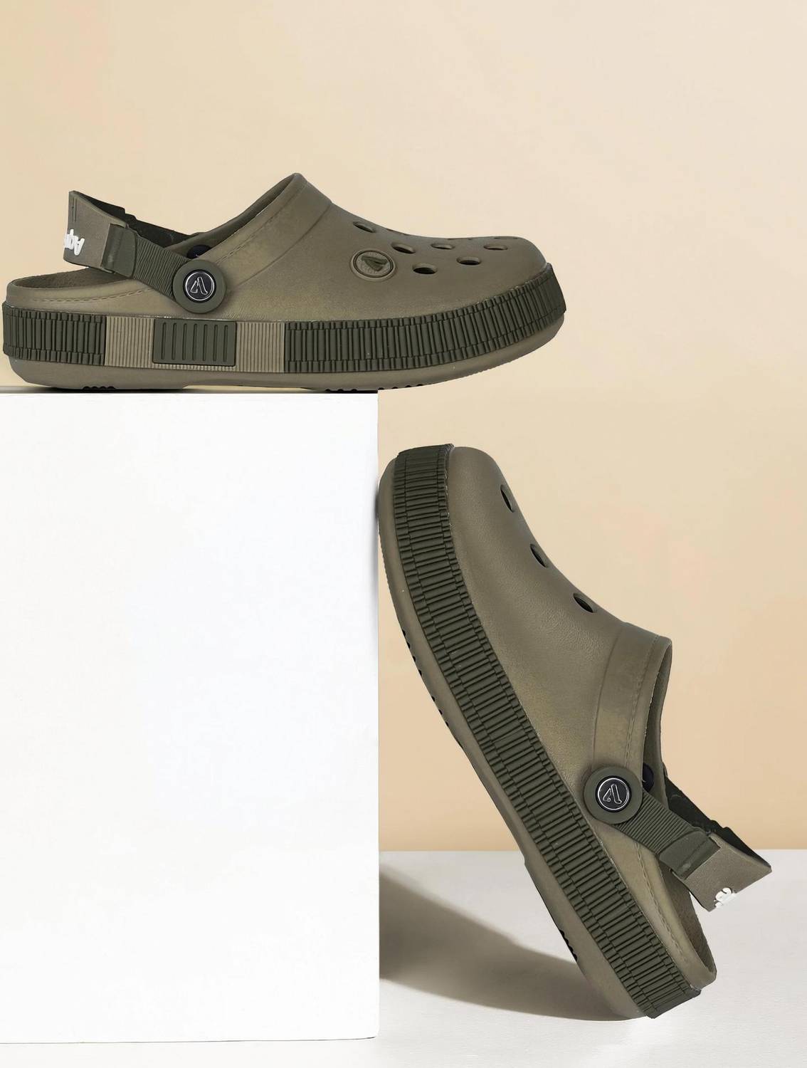 Aqualite Comfort Anti-Skid Khaki Olive Clogs - Image 1