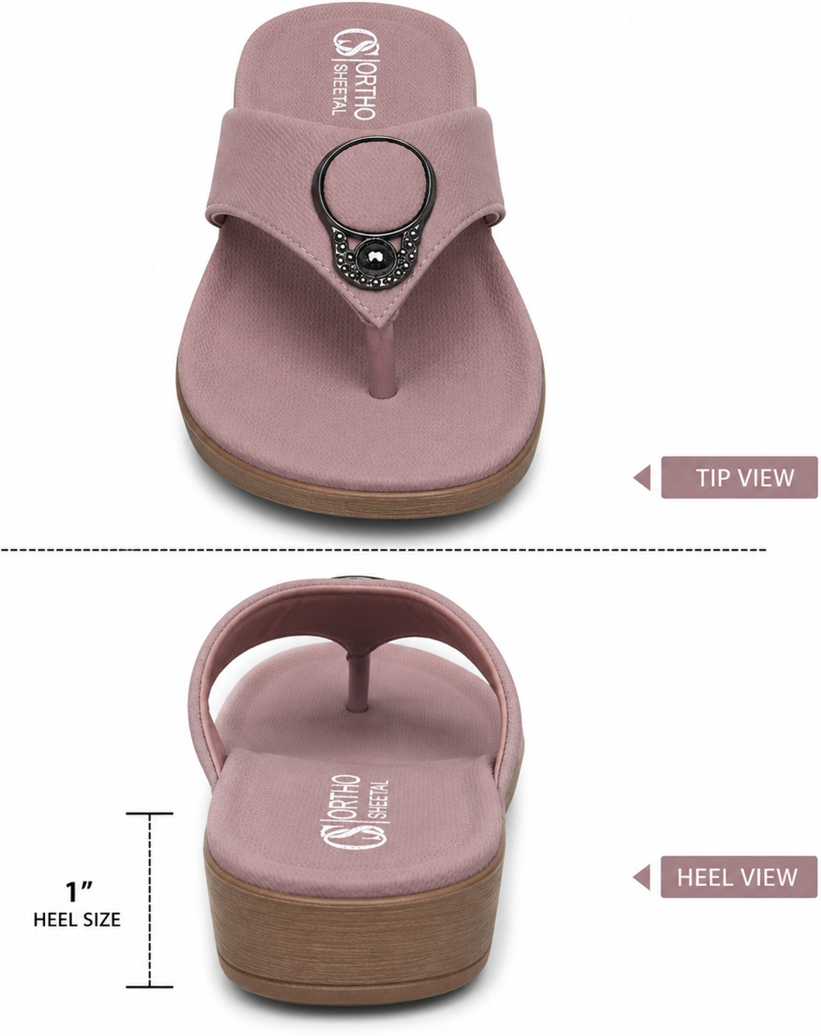 Image of ORTHO SHEETAL Women Casual Sandal (Pink, 5)