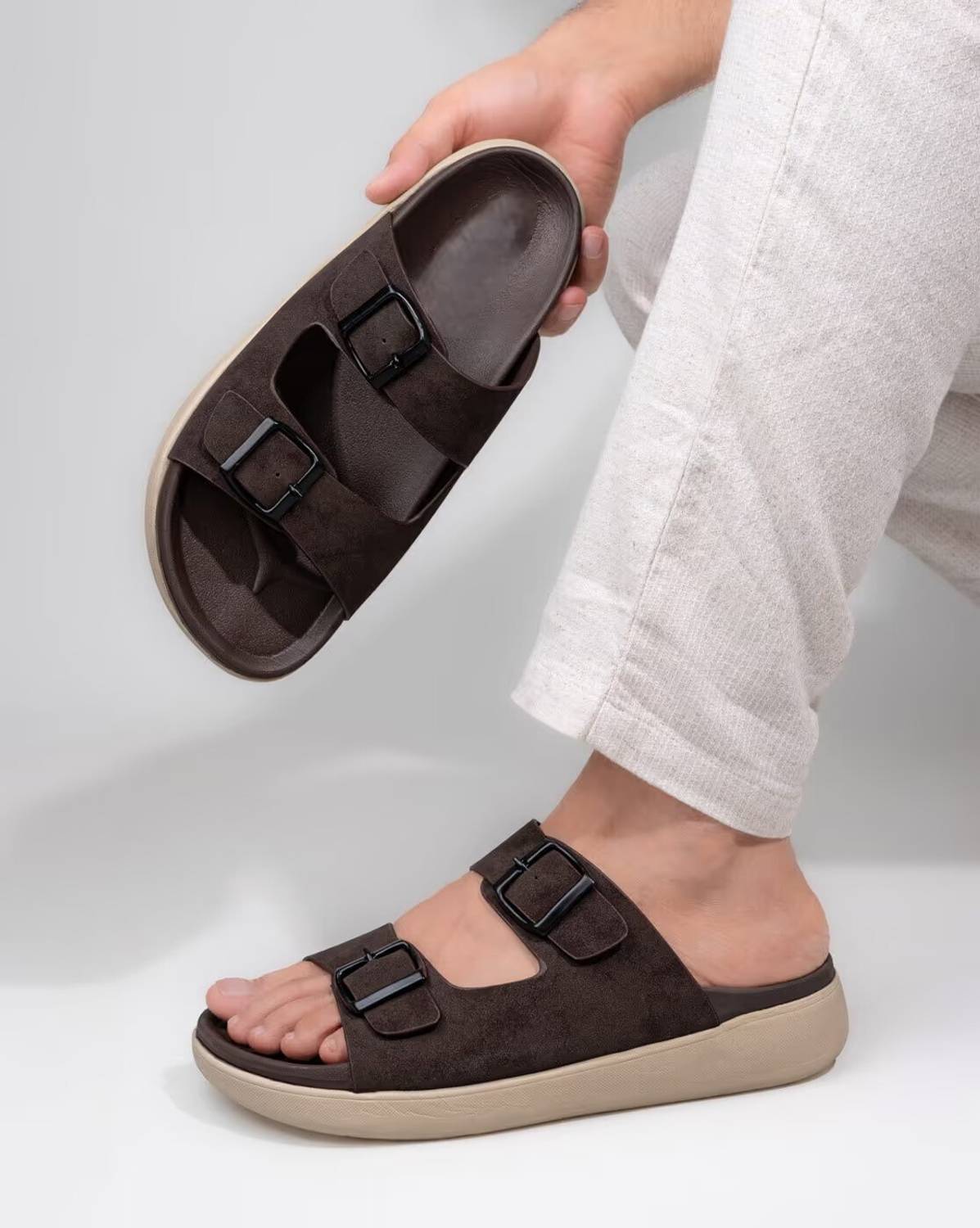 Arivo Men Brown Clogs - Image 1