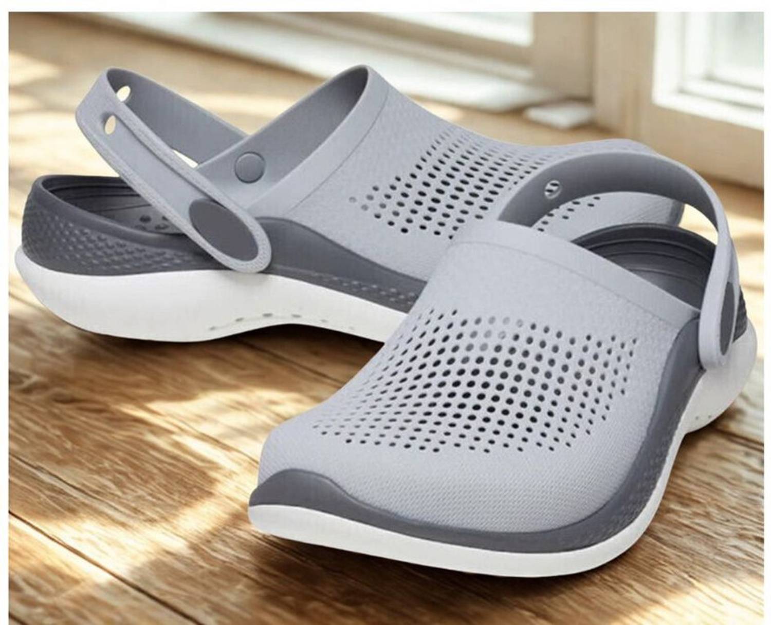 Happy Feet Men Clogs Gray - Image 3