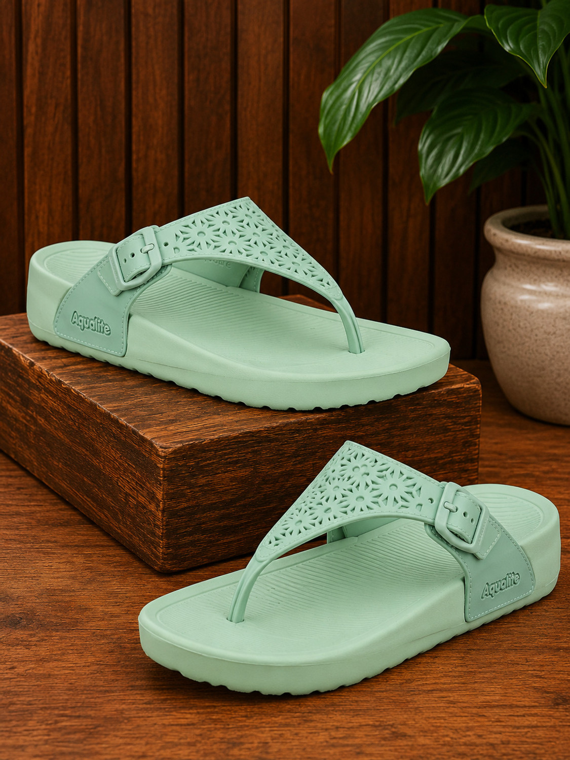Image of Aqualite Women Waterproof Slip-On Clogs Sandals with Flexible EVA Sole Soft Cushioning Women Flats