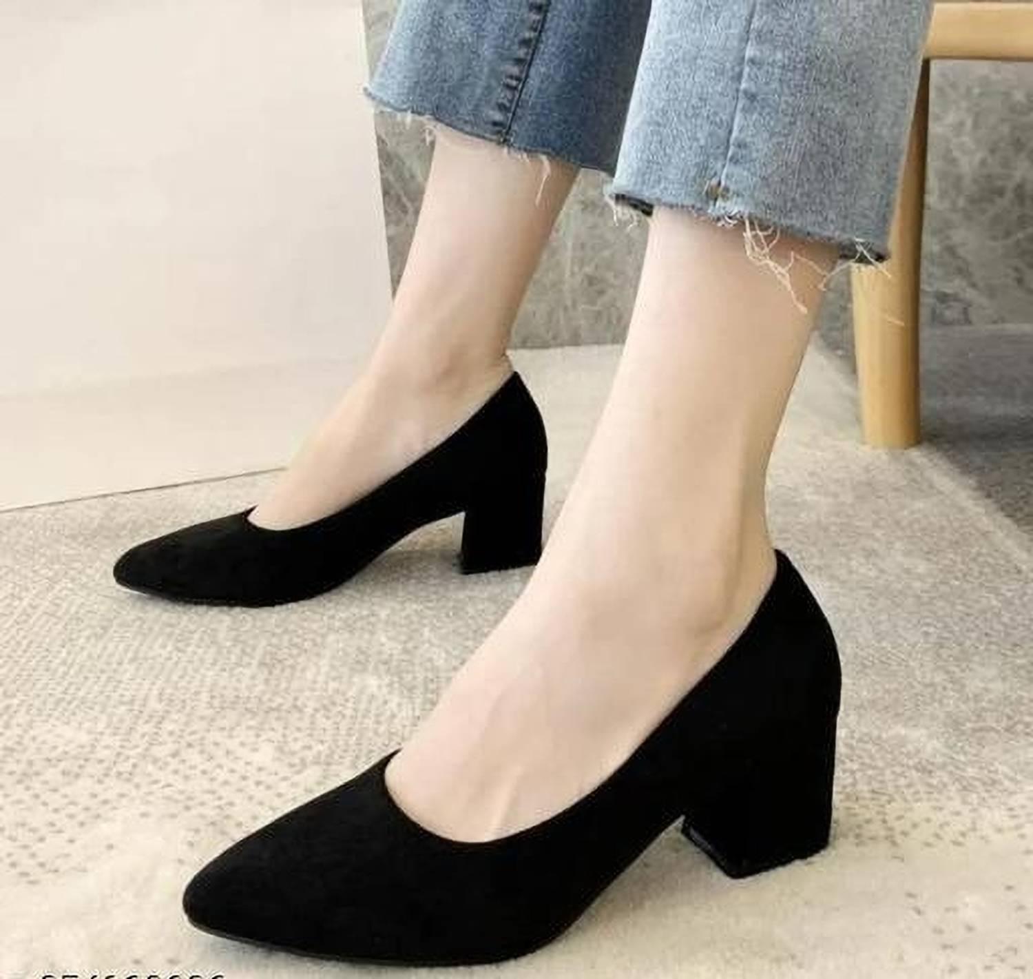 Folfi Women Black Heels - Image 2