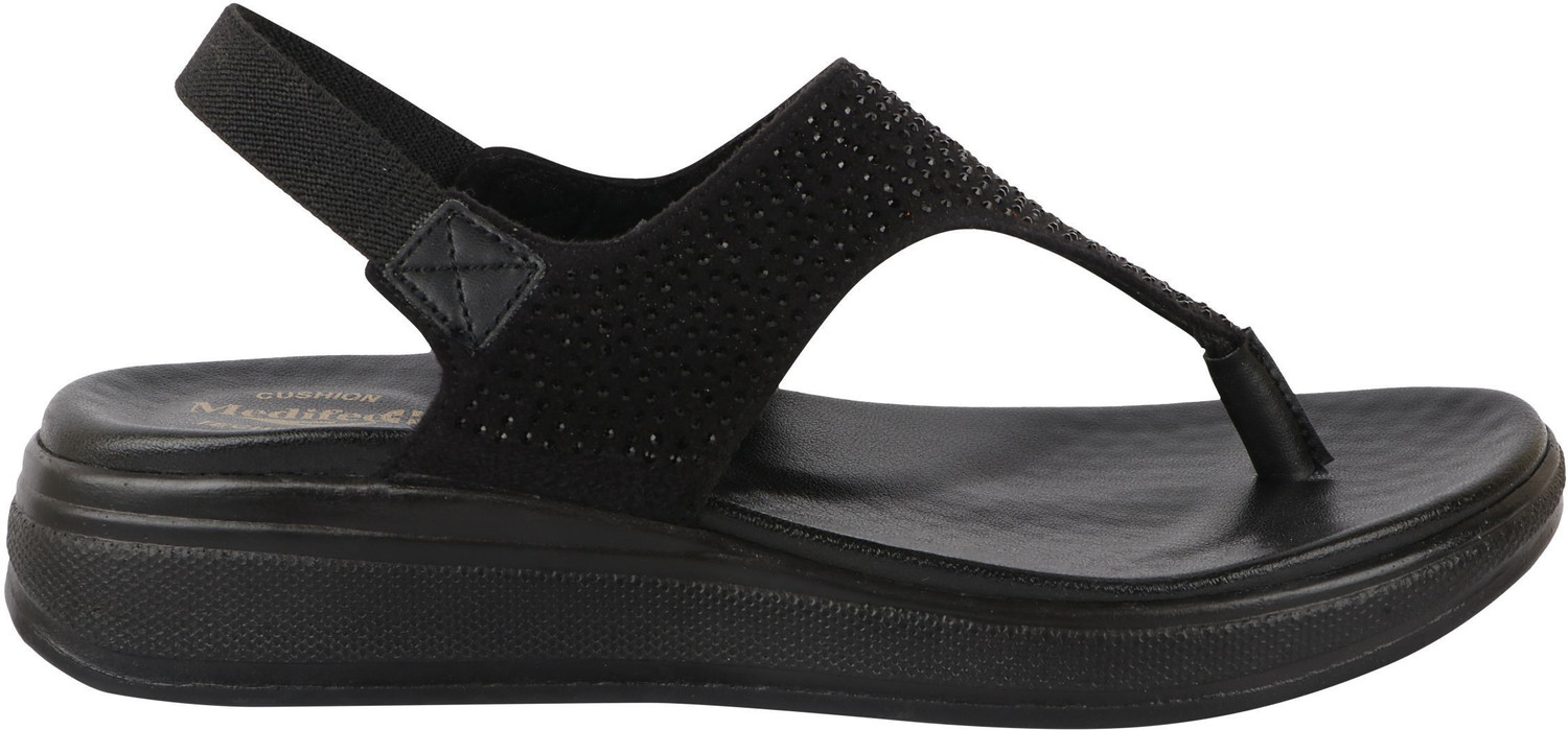 Image of MEDIFEET Women Wedges Sandal (Black, 7)