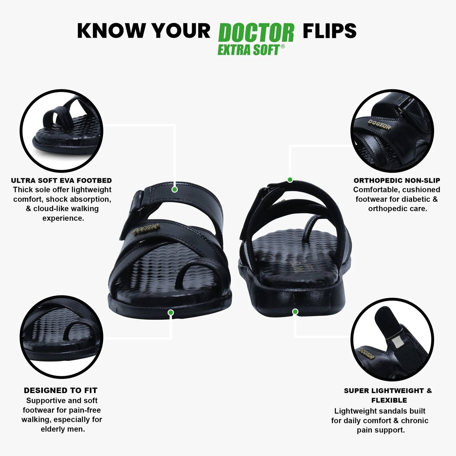 Doctor Extra Soft Memory Foam Sandals for Men - Image 3