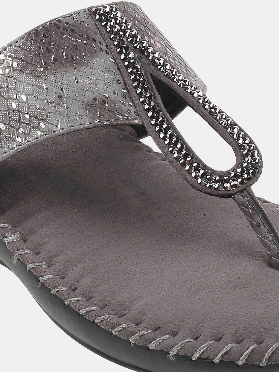 Image of MOCHI GreyPrintedComfort Women Heels