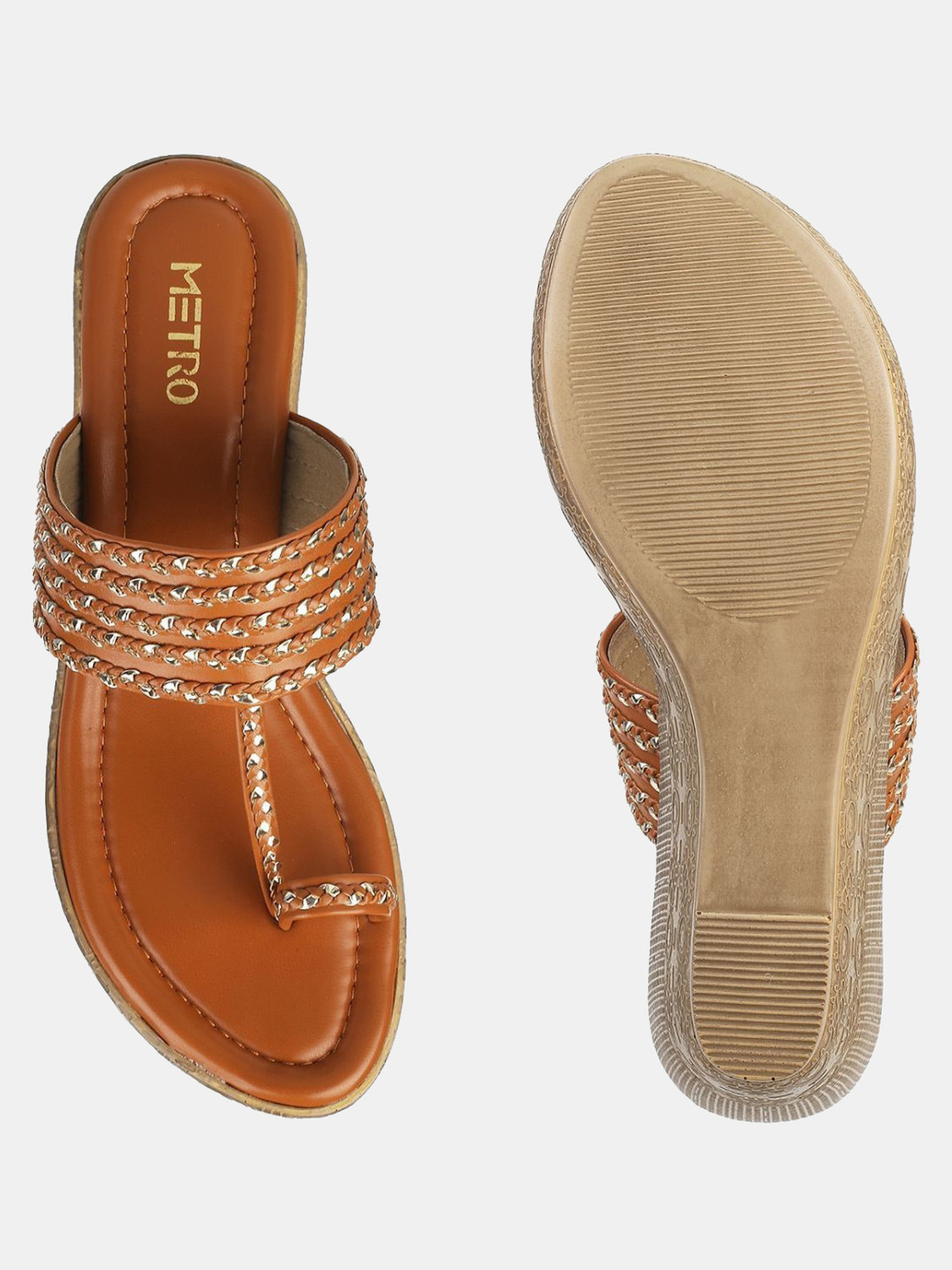 Image of METRO TanEmbellished Women Wedges