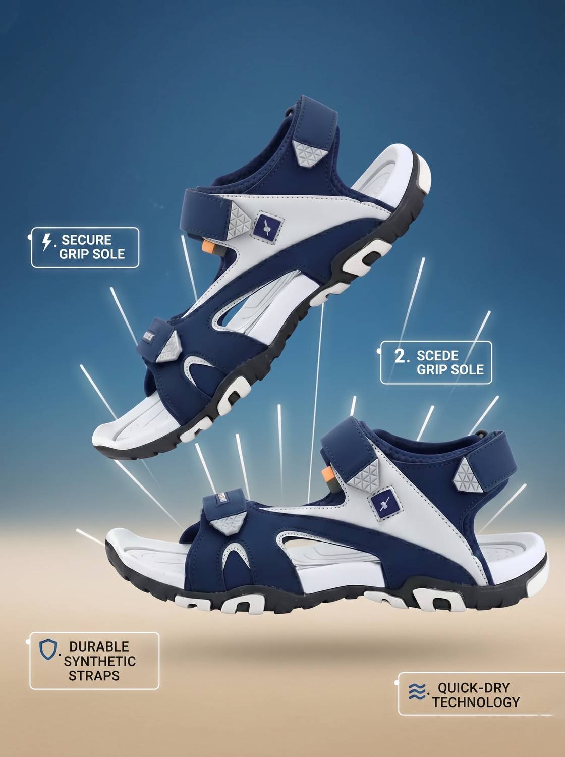 Sparx Men Blue Sandals - Image 2