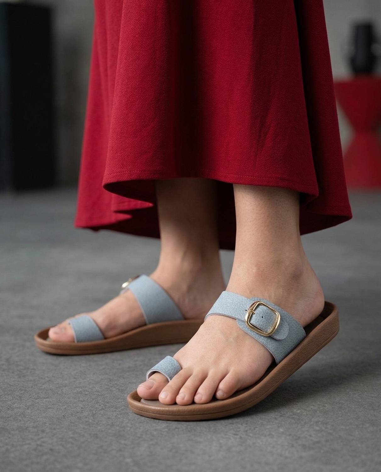 Roadster Women Flats Sandal (Blue, Beige , 5)