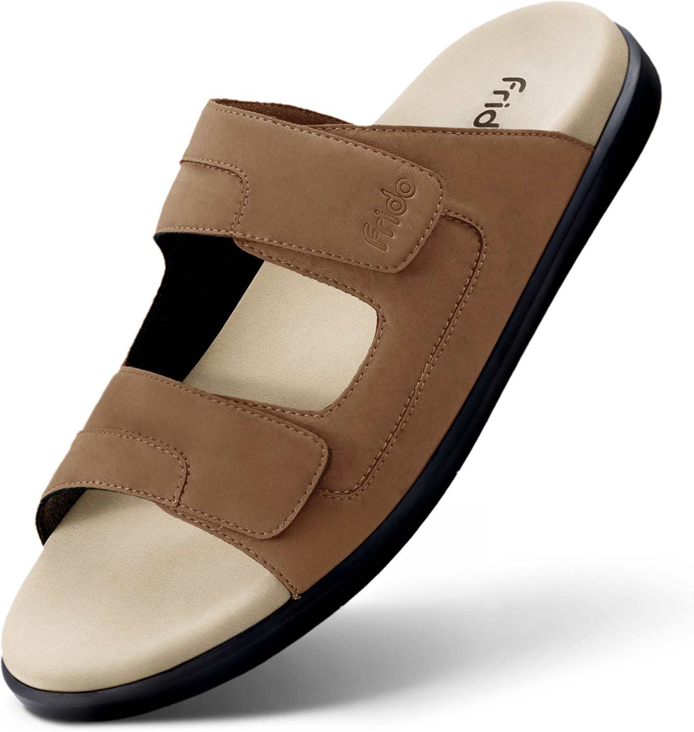 Image of Frido Comfort Dual Strap Footwear With Bounce Back Cushioned Footbed Adjustable Velcro Men Casual