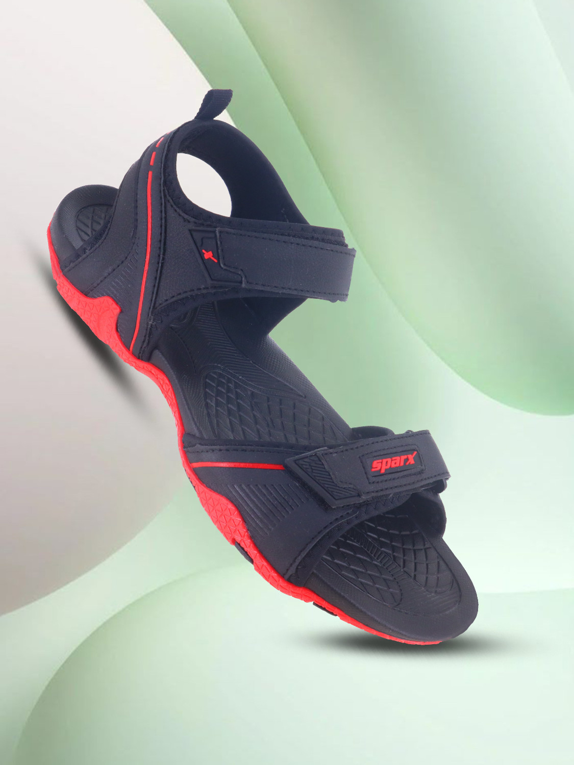 Image of Sparx Men Casual Sandal (Black, Red, 7)