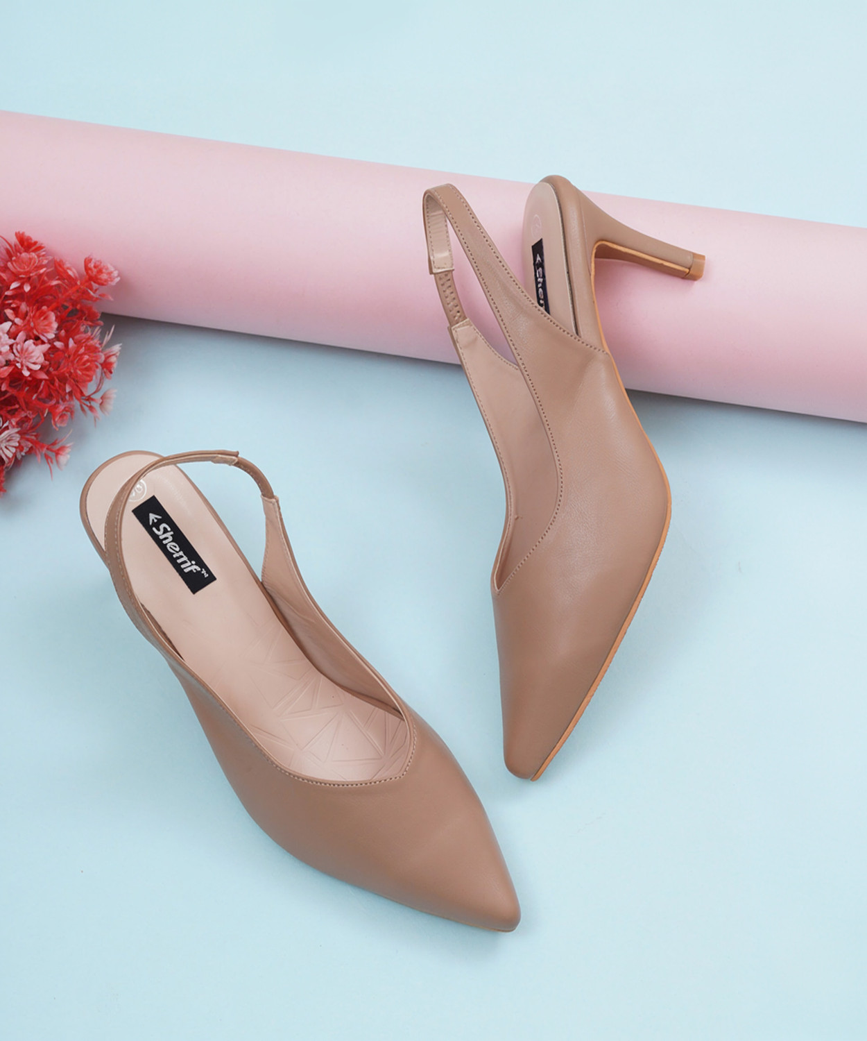 Image of SHERRIF Beige Stiletto Women Heels
