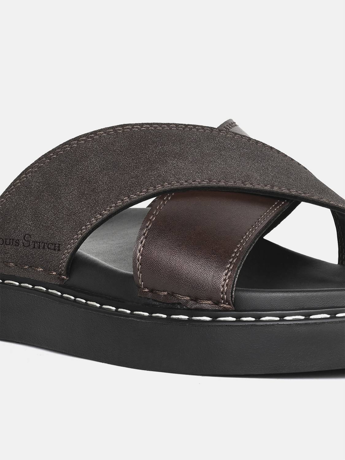 LOUIS STITCH Men's Lightweight Cross Strap Sandals - Image 4