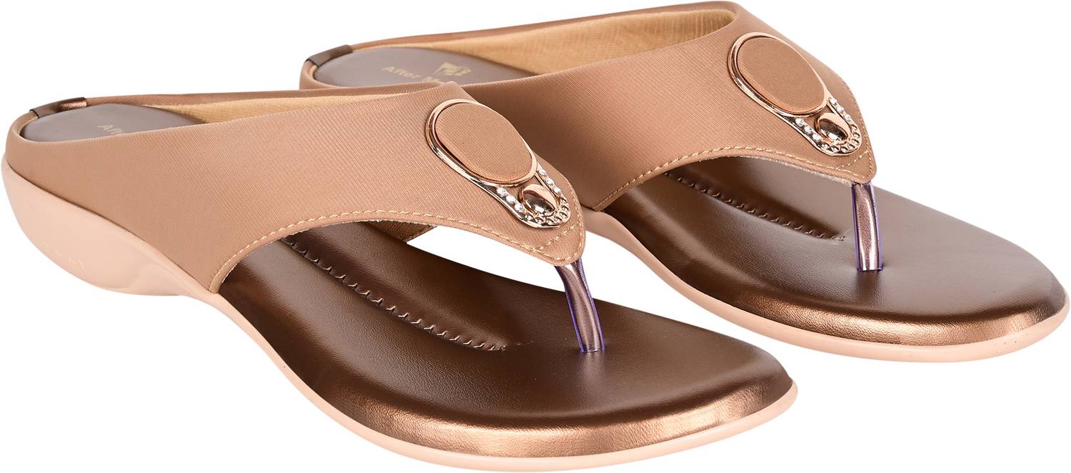 Amswoft Women Flats Sandal (Beige , 8)