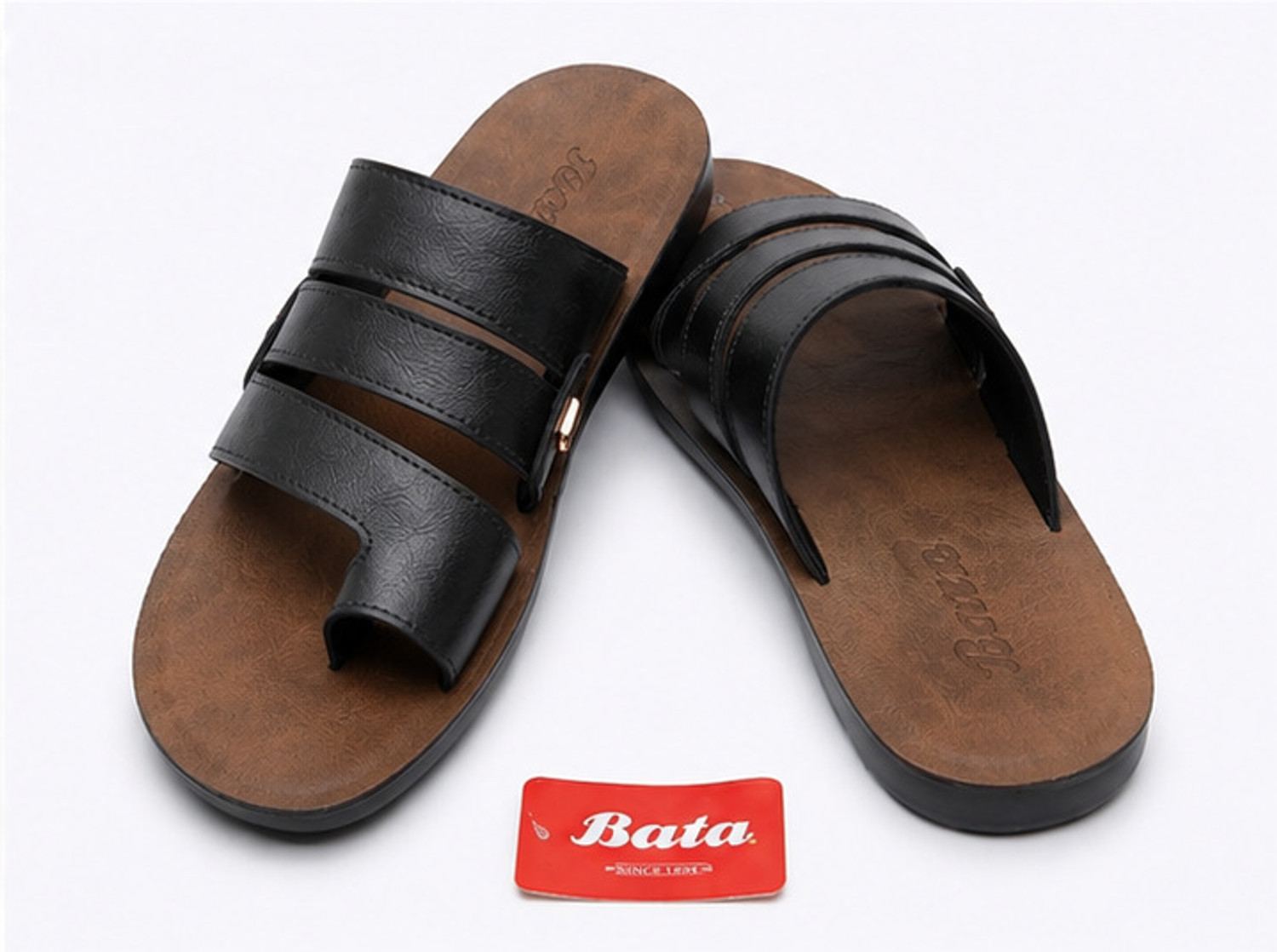 Image of Bata Men Flats Sandal (Black, 8)