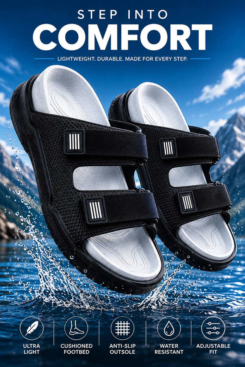NOBELITE Men Black Sandals - Image 1