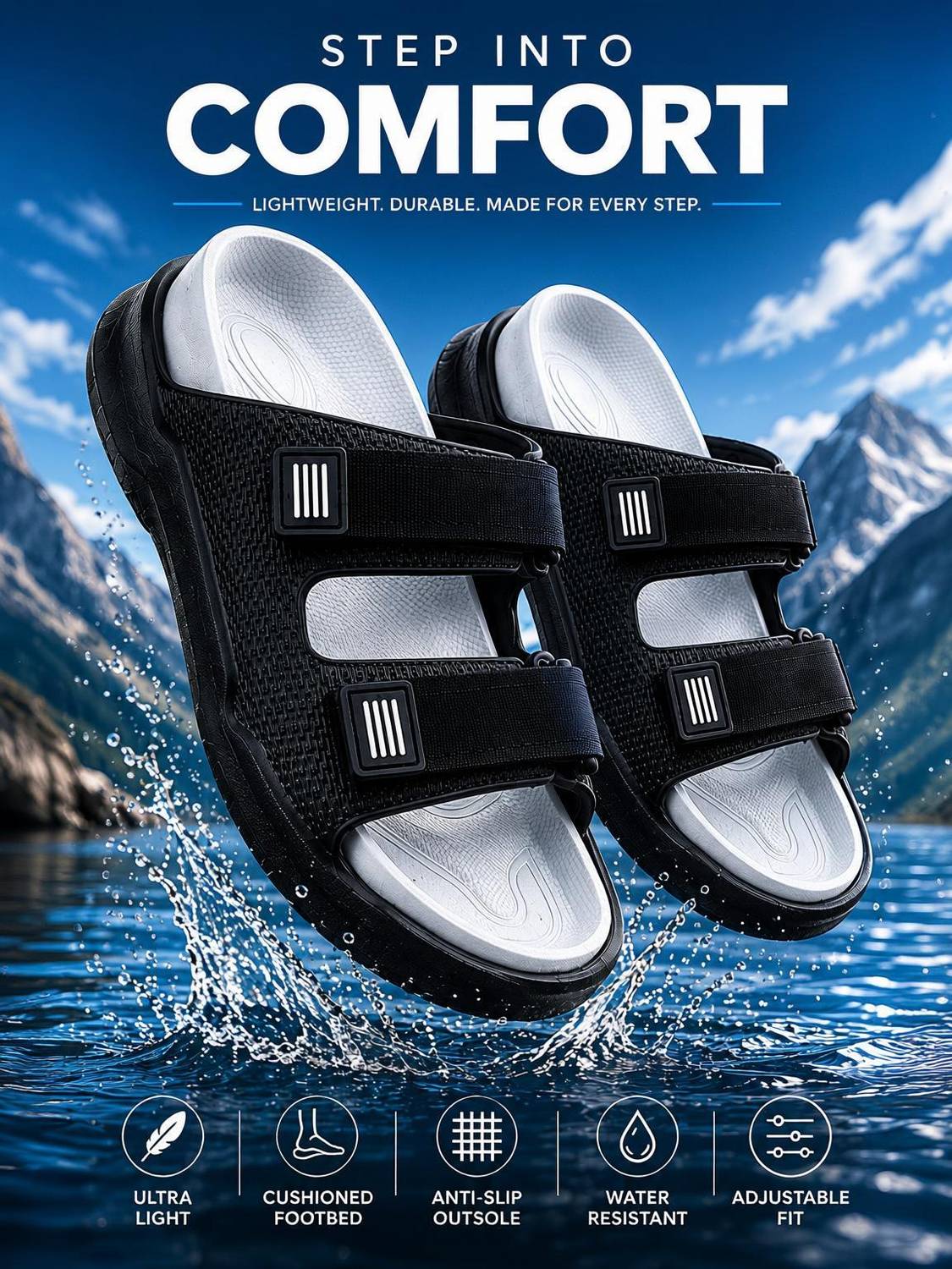 NOBELITE Men Black Sandals - Image 1