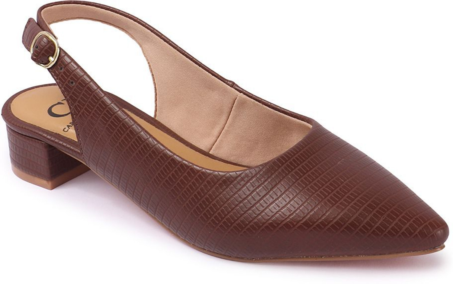 Image of CARLTON LONDON Women's Texchted Pointed Toe Block Heel Pumps Women Heels