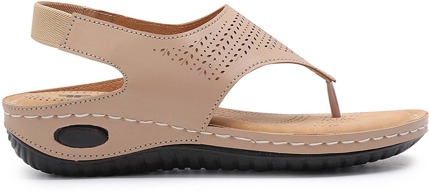 Feet First Women Casual Sandal (Beige , 7)