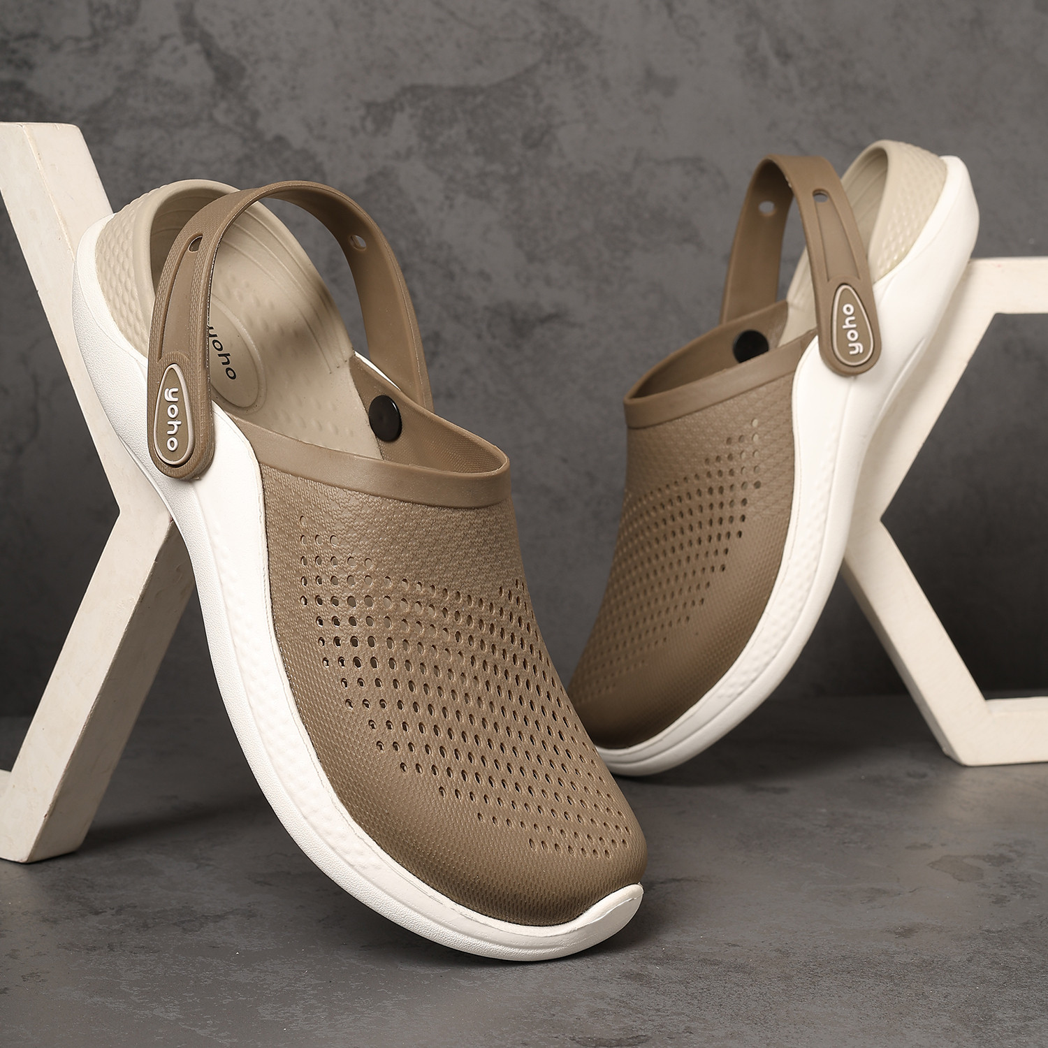 Image of yoho Easy Glide Clogs for Men Striking Dual-Tone Design Ultra-Soft EVA Men Sandals